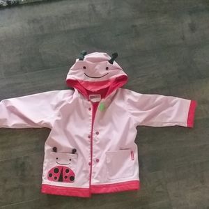 Girl lady bug rain coat